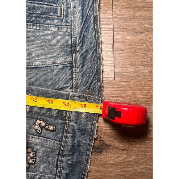 Paige “Ciao Baby!” Embellished Denim Jacket Women’s M Blue Pearl Rhinestone Jean - Picture 13 of 13